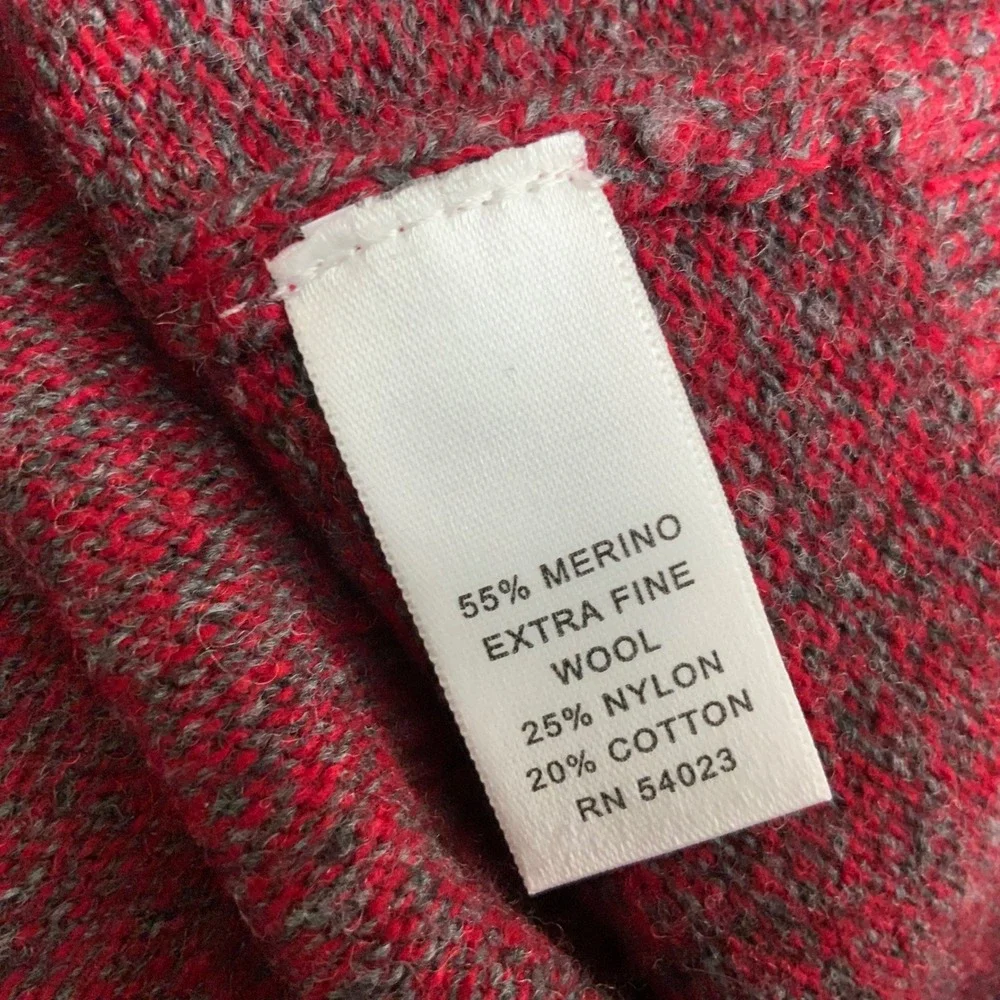 Banana Republic Mens Merino Wool Blend Snap Mock Neck Sweater Burgundy Marl M